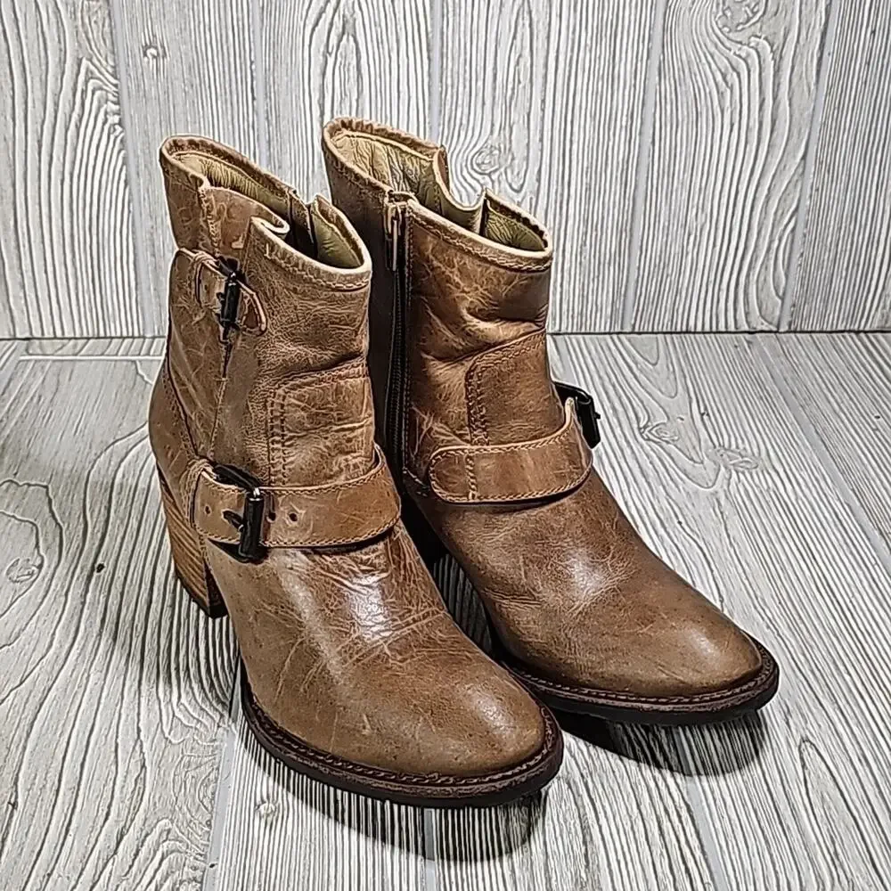 Matisse Double Down Brown Leather Ankle Boots Womens 7.5